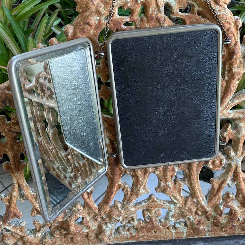 Vintage French Triptych 1950’s Tri-Fold Vanity Barber Mirror - Picture 6 of 17